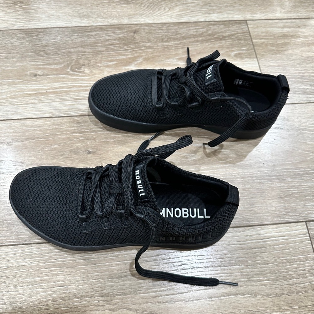 NOBULL Black Sneakers with Breathable Knit Upper and Rubber Sole